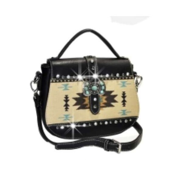 Tooled Leather Western Handbag Crossbody - Picture 1 of 3